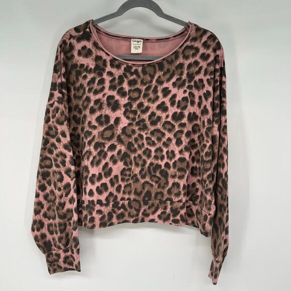 Wiya Italy Leopard Print Pullover Sweatshirt Women's One Size - Picture 1 of 8